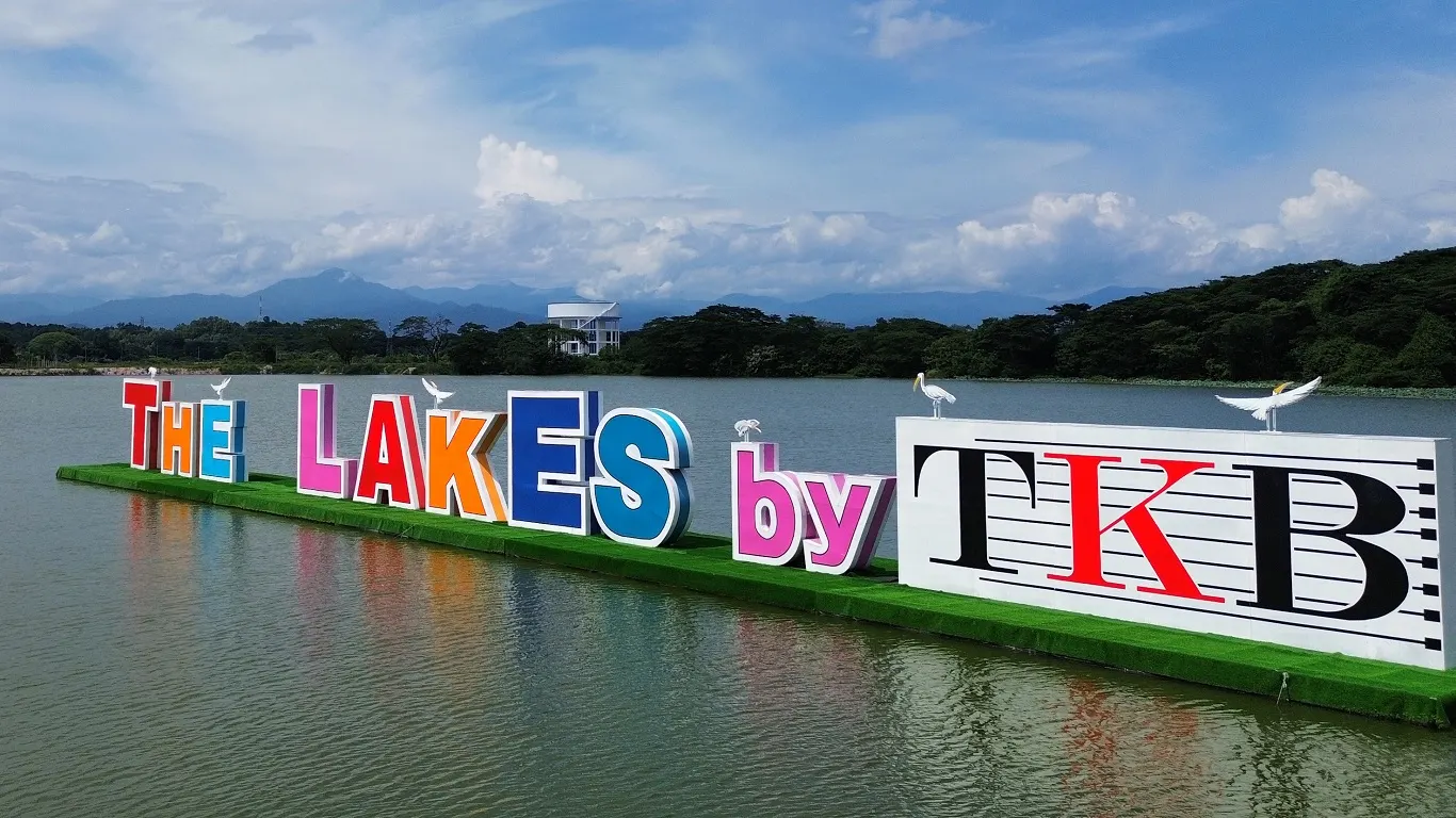 The Lakes by TKB landmark sign on the lake at Batu Gajah